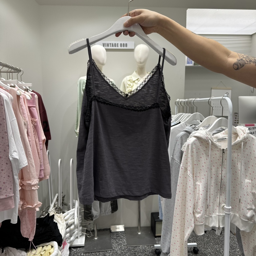 VINTAGE 888韓國直郵女士新款人氣推薦熱賣吊帶背心復古VINTAGE888/TRIPLE EIGHT吊帶/背心