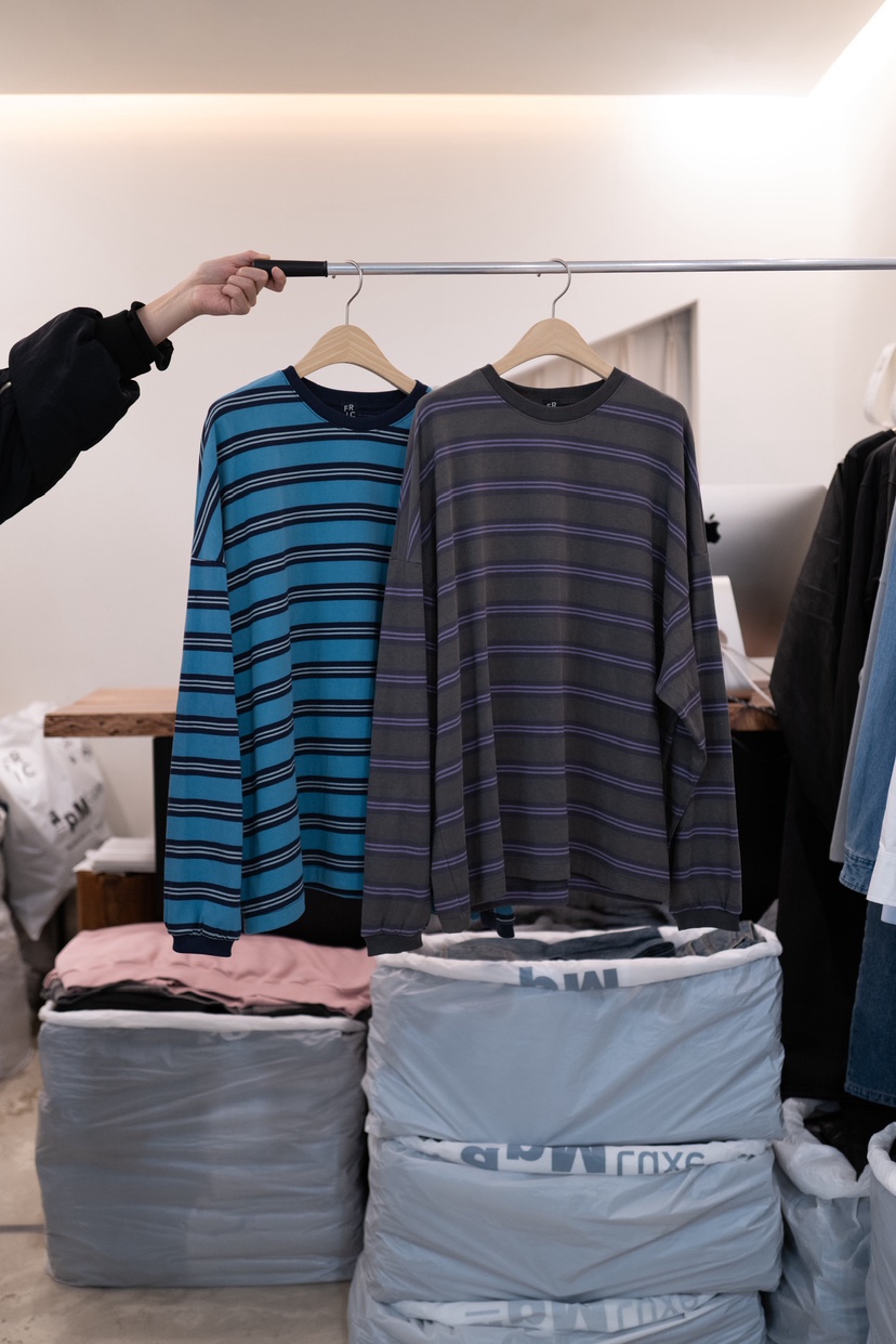 FRIC韓國代購女士新品休閑真品26春夏職業熱賣長袖T恤條紋FRIC長袖T恤