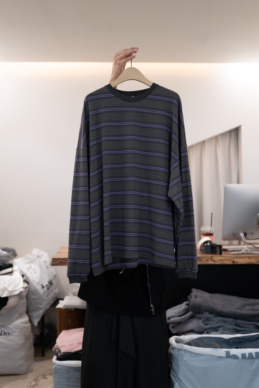 FRIC韓國代購女士新品休閑真品26春夏職業熱賣長袖T恤條紋FRIC長袖T恤圖色2