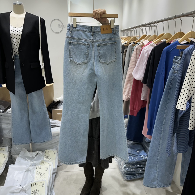 EN.U東大門代購女士新品熱賣推薦真品時尚人氣牛仔褲喇叭EN.U牛仔褲
