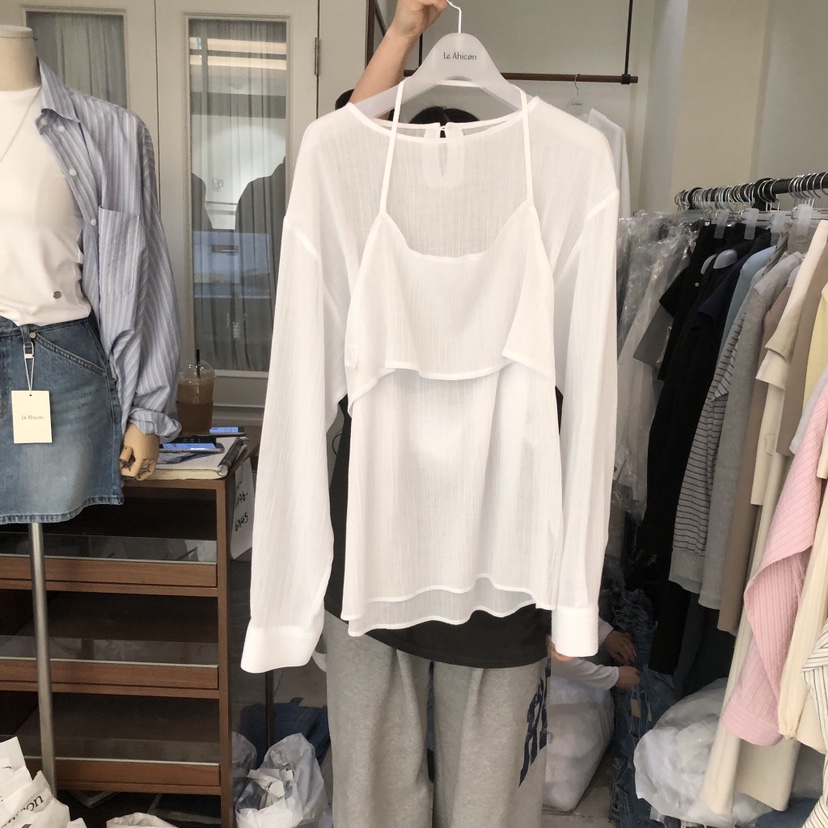 LE AHICON東大門代購女士新品推薦真品熱賣時尚襯衫蕾絲衫Le Ahicon襯衫/蕾絲衫圖色1