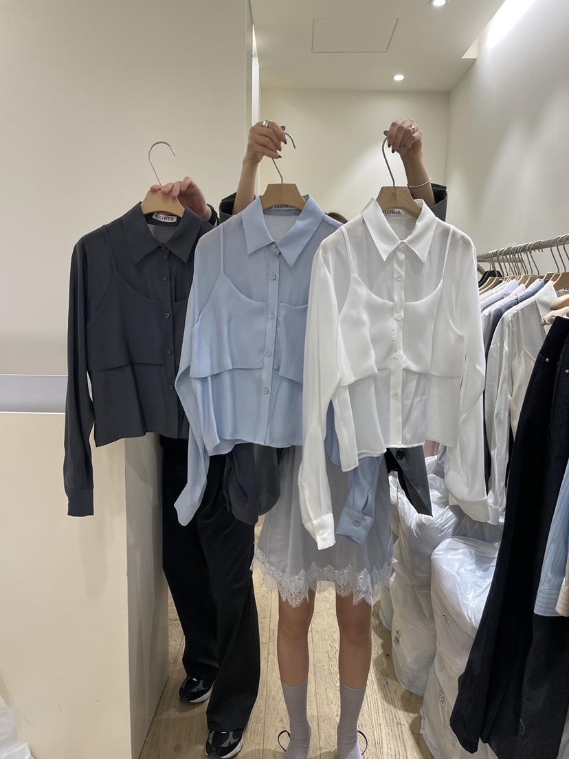 FLOWER-L東大門代購女裝新品人氣休閑職業襯衫蕾絲衫假兩件FLOWER-L襯衫/蕾絲衫