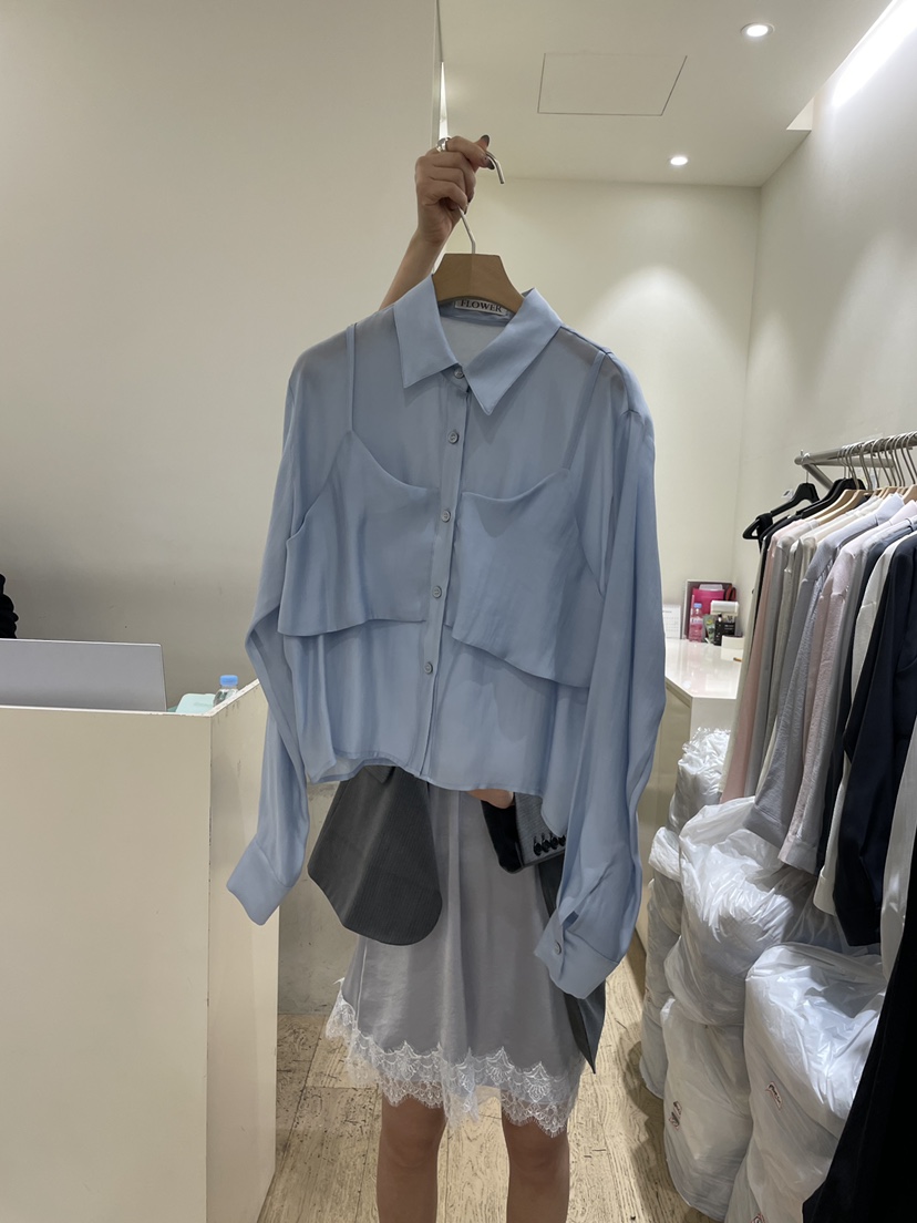 FLOWER-L東大門代購女裝新品人氣休閑職業襯衫蕾絲衫假兩件FLOWER-L襯衫/蕾絲衫圖色1