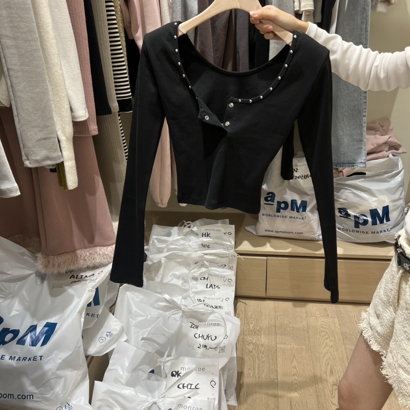 MEMOIRE韓國代購女裝新品26春夏人氣職業推薦熱賣長袖T恤MEMOIRE長袖T恤圖色3