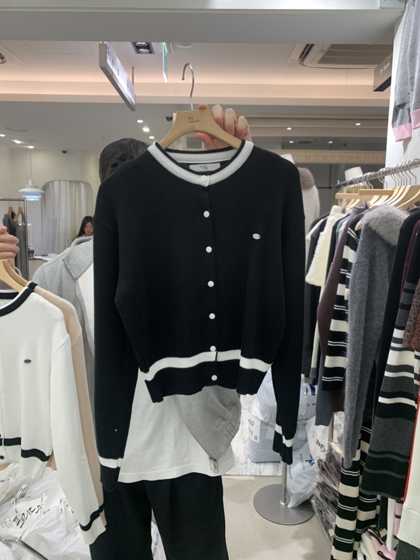 BY BOMI韓國直郵女裝新品熱賣休閑26春夏職業針織衫開衫BY BOMI針織衫圖色1