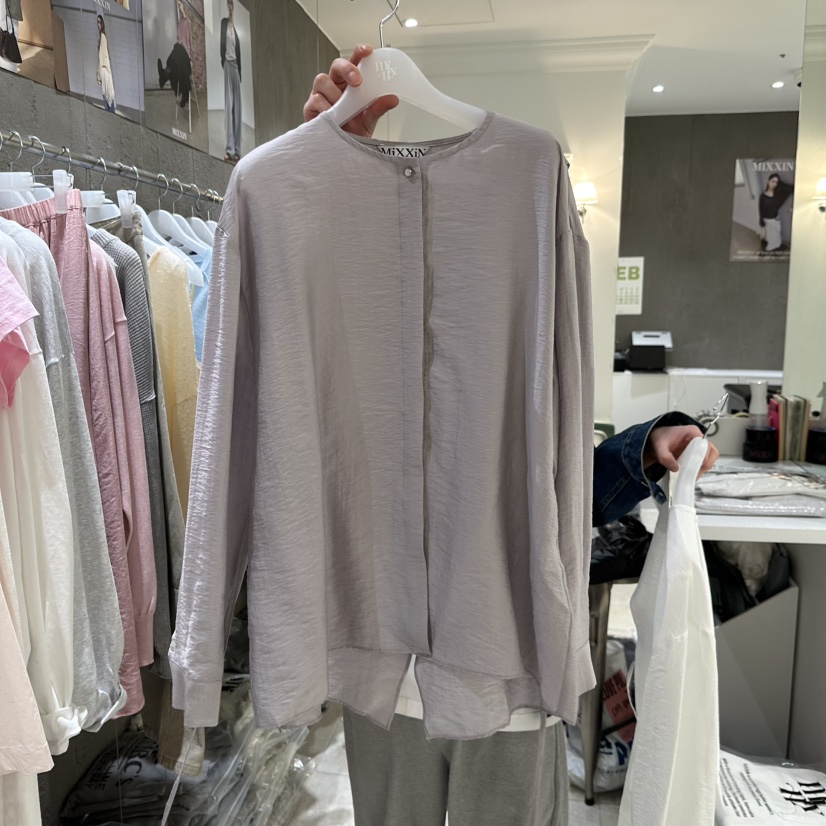 MIXXIN東大門實拍女士新款真品26春夏職業襯衫蕾絲衫含腰繩MIXXIN襯衫/蕾絲衫圖色3