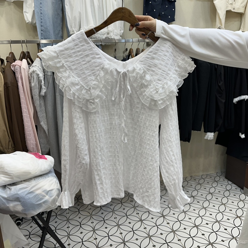 BAMBOLINA韓國代購女士新款人氣真品熱賣時尚26春夏襯衫蕾絲衫BAMBOLINA襯衫/蕾絲衫圖色1