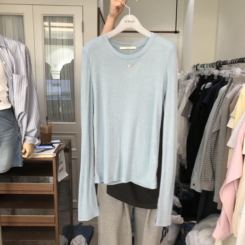 LE AHICON東大門代購女裝新品休閑人氣熱賣長袖T恤不含吊帶Le Ahicon長袖T恤圖色2