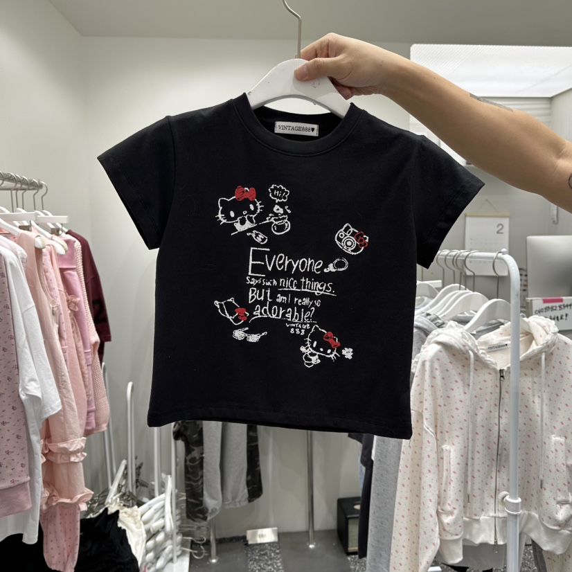 VINTAGE 888韓國代購女士新款休閑真品職業人氣推薦熱賣T恤VINTAGE888/TRIPLE EIGHTT恤圖色2