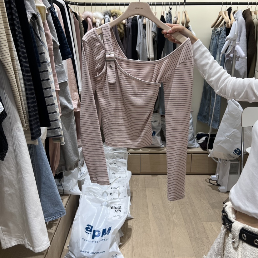 MEMOIRE韓國代購女裝新品推薦26春夏休閑熱賣人氣長袖T恤MEMOIRE長袖T恤圖色1