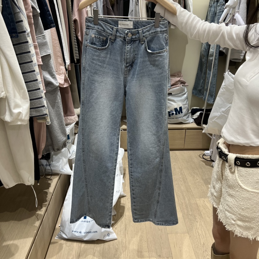 MEMOIRE韓國直郵女士新品人氣時尚真品26春夏熱賣職業牛仔褲MEMOIRE牛仔褲圖色1