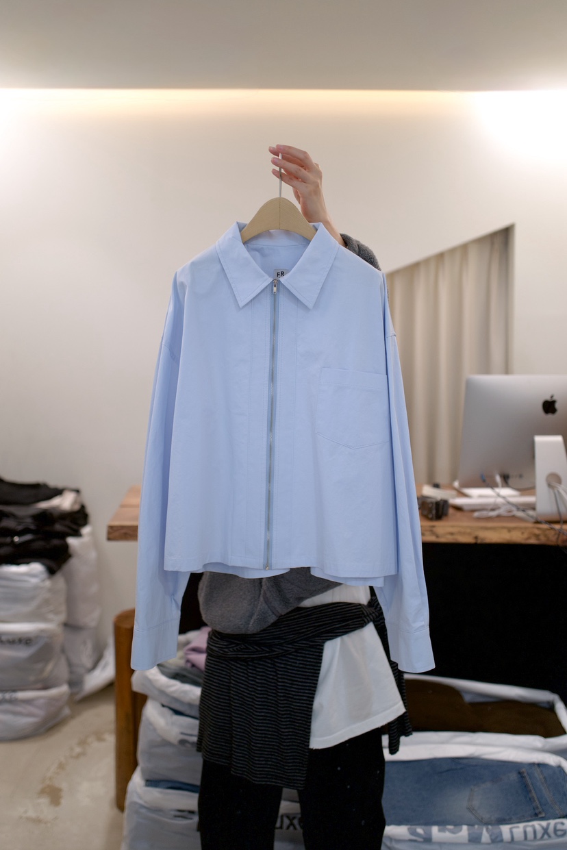 FRIC東大門直郵女裝新品人氣推薦職業真品襯衫蕾絲衫拉鏈FRIC襯衫/蕾絲衫圖色2