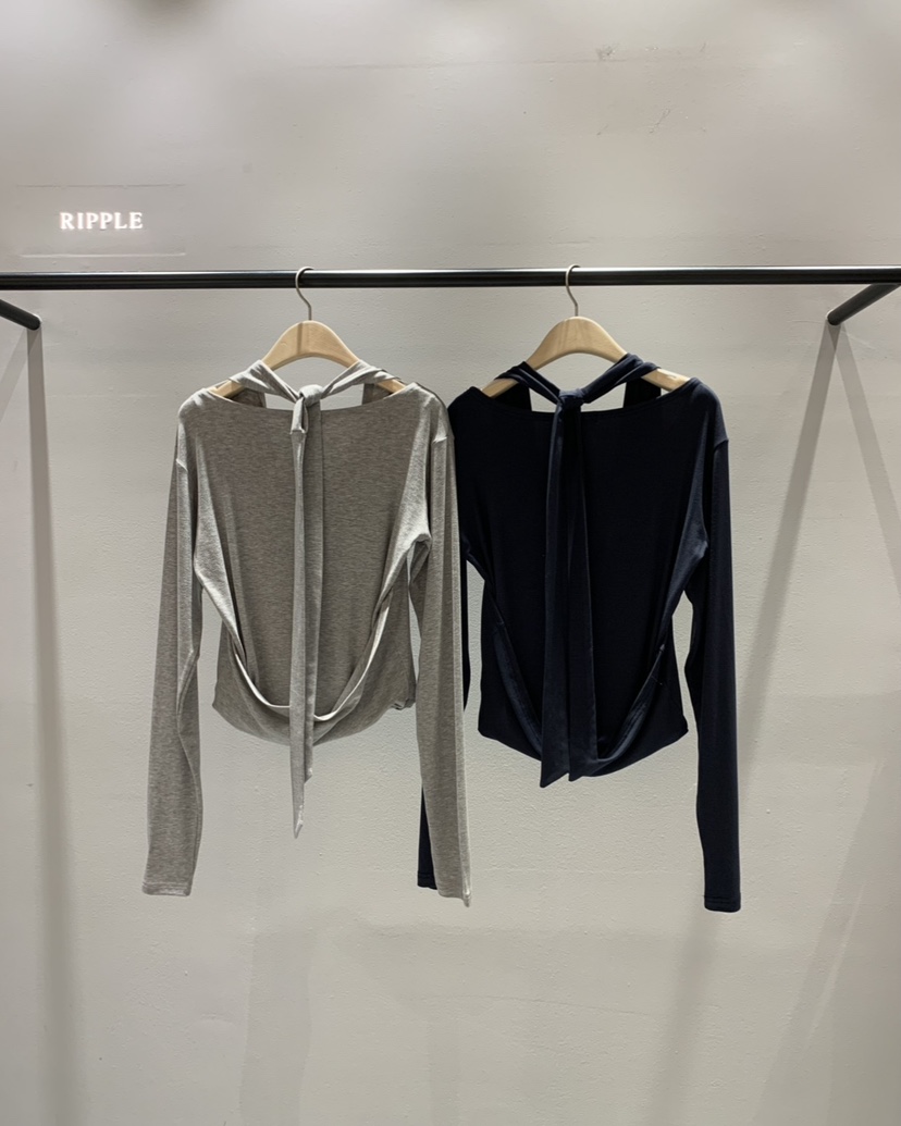 RIPPLE-P韓國代購女士新品26春夏推薦時尚長袖T恤假兩件RIPPLE-P長袖T恤