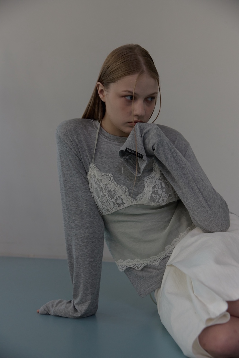 UOOV韓國直郵女士新款時尚26春夏真品熱賣推薦長袖T恤假兩件UOOV長袖T恤