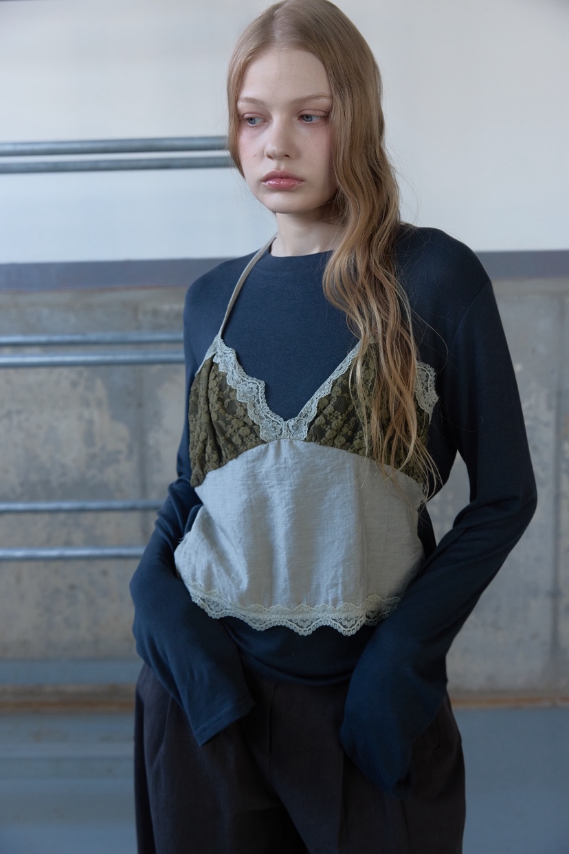 UOOV韓國直郵女士新款時尚26春夏真品熱賣推薦長袖T恤假兩件UOOV長袖T恤