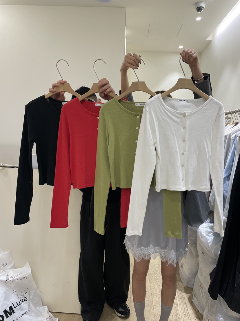FLOWER-L韓國直郵女士新款休閑熱賣真品推薦長袖T恤開衫FLOWER-L長袖T恤
