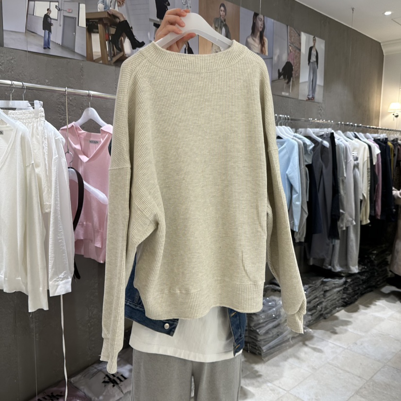 MIXXIN東大門代購女士新品熱賣職業真品針織衫華夫格拉鏈MIXXIN針織衫