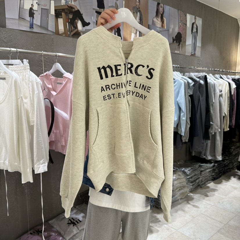 MIXXIN東大門代購女士新品熱賣職業真品針織衫華夫格拉鏈MIXXIN針織衫圖色1