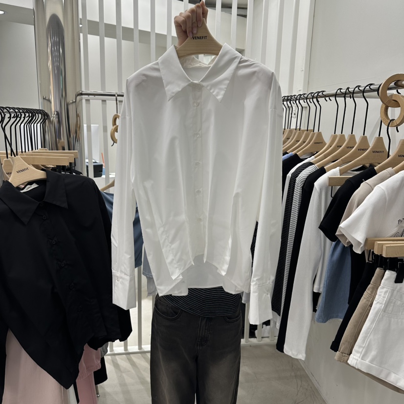 VENEFIT韓國代購女裝新品時尚休閑熱賣26春夏襯衫蕾絲衫褶裥VENEFIT/JENNIE襯衫/蕾絲衫圖色1