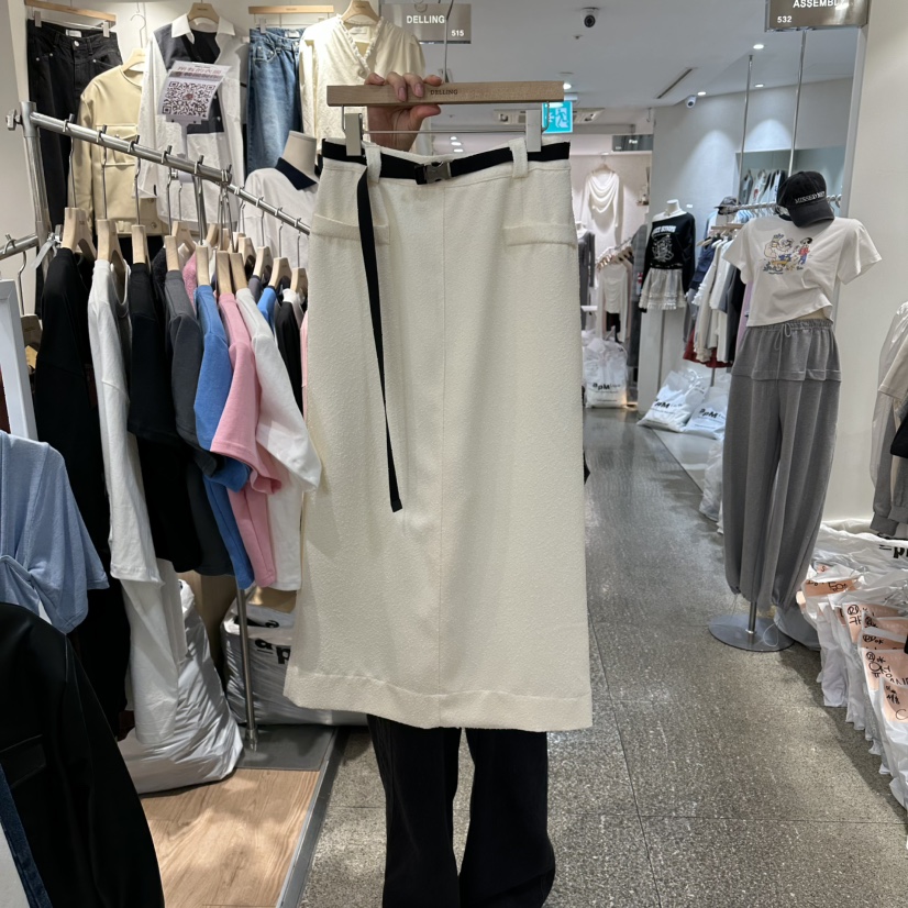 DELLING韓國代購女士新款職業推薦熱賣時尚人氣長裙不含腰帶DELLING長裙圖色2