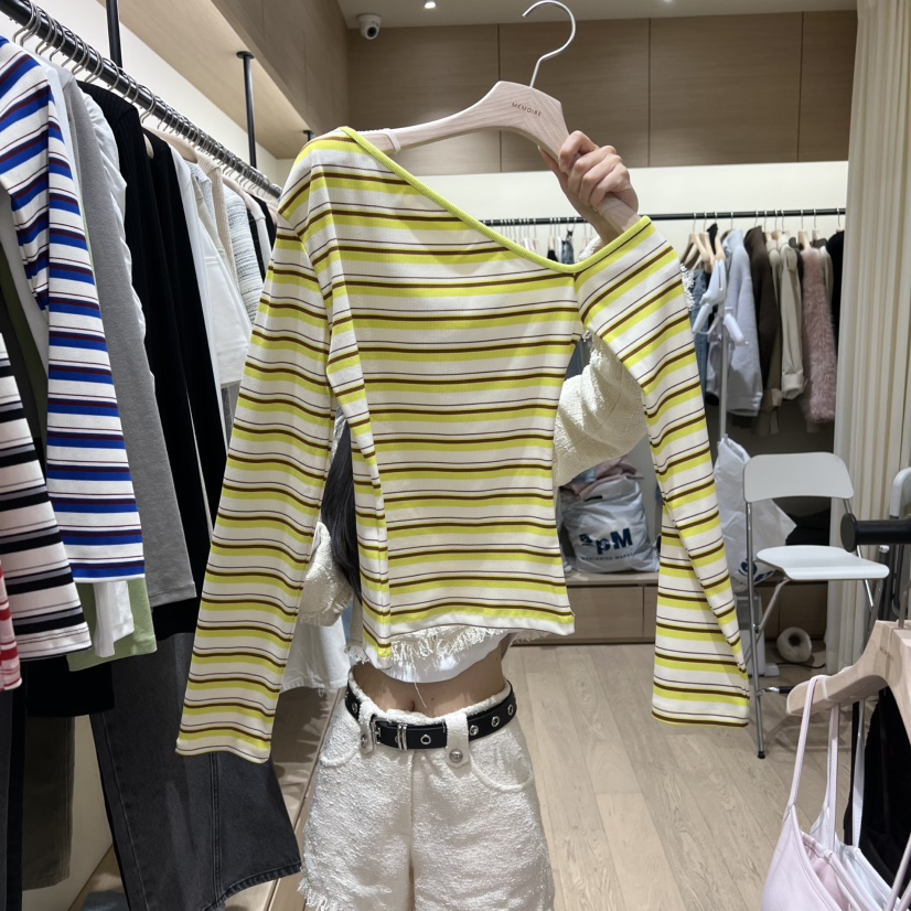 MEMOIRE韓國直郵女裝新款人氣真品熱賣時尚休閑職業長袖T恤MEMOIRE長袖T恤圖色2