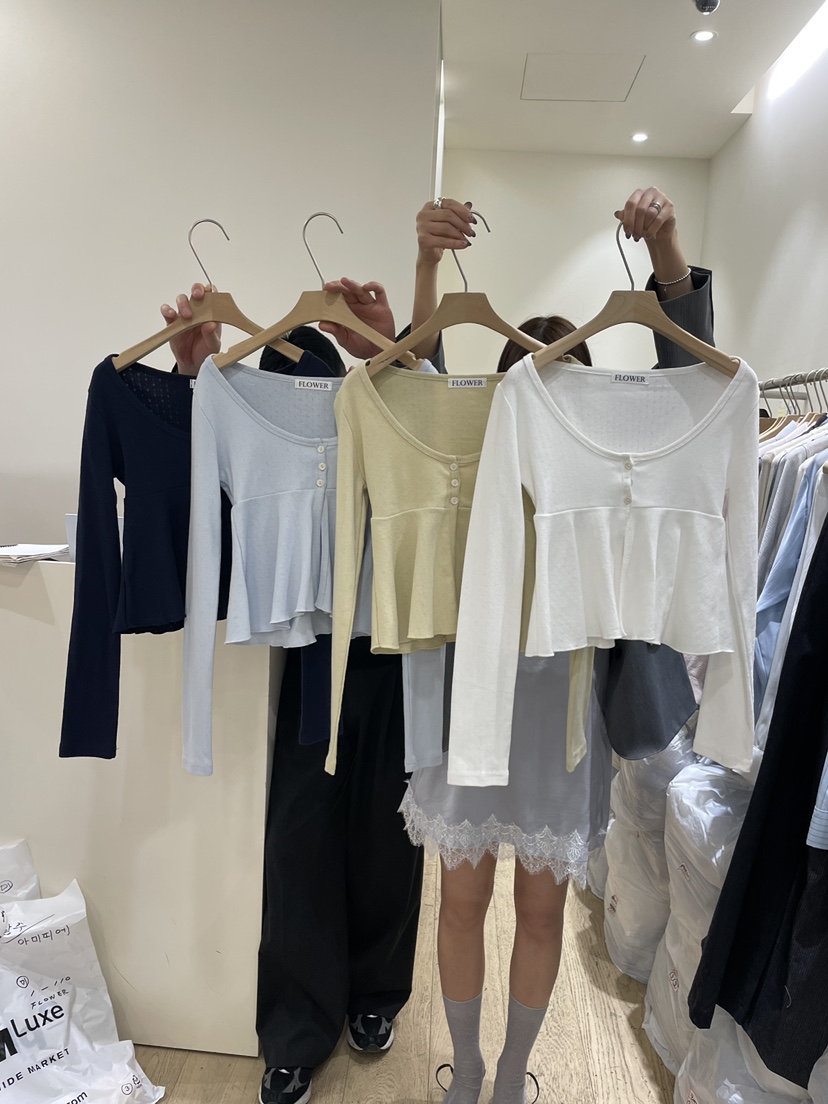 FLOWER-L東大門實拍女裝新品職業休閑熱賣推薦26春夏長袖T恤FLOWER-L長袖T恤