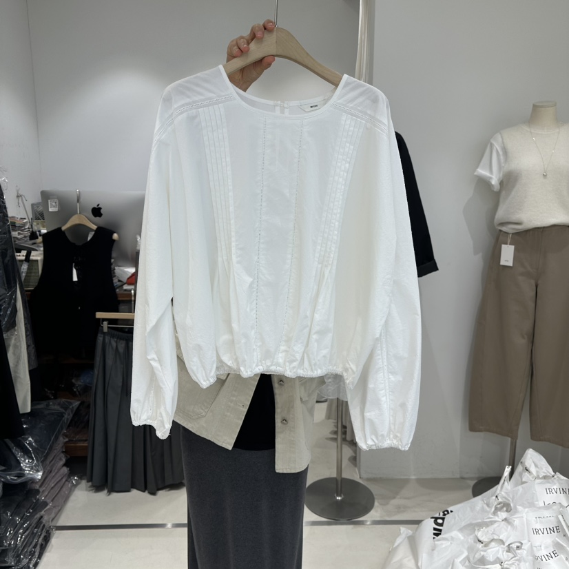 IRVINE韓國代購女士新品休閑推薦時尚26春夏職業襯衫蕾絲衫IRVINE襯衫/蕾絲衫圖色1