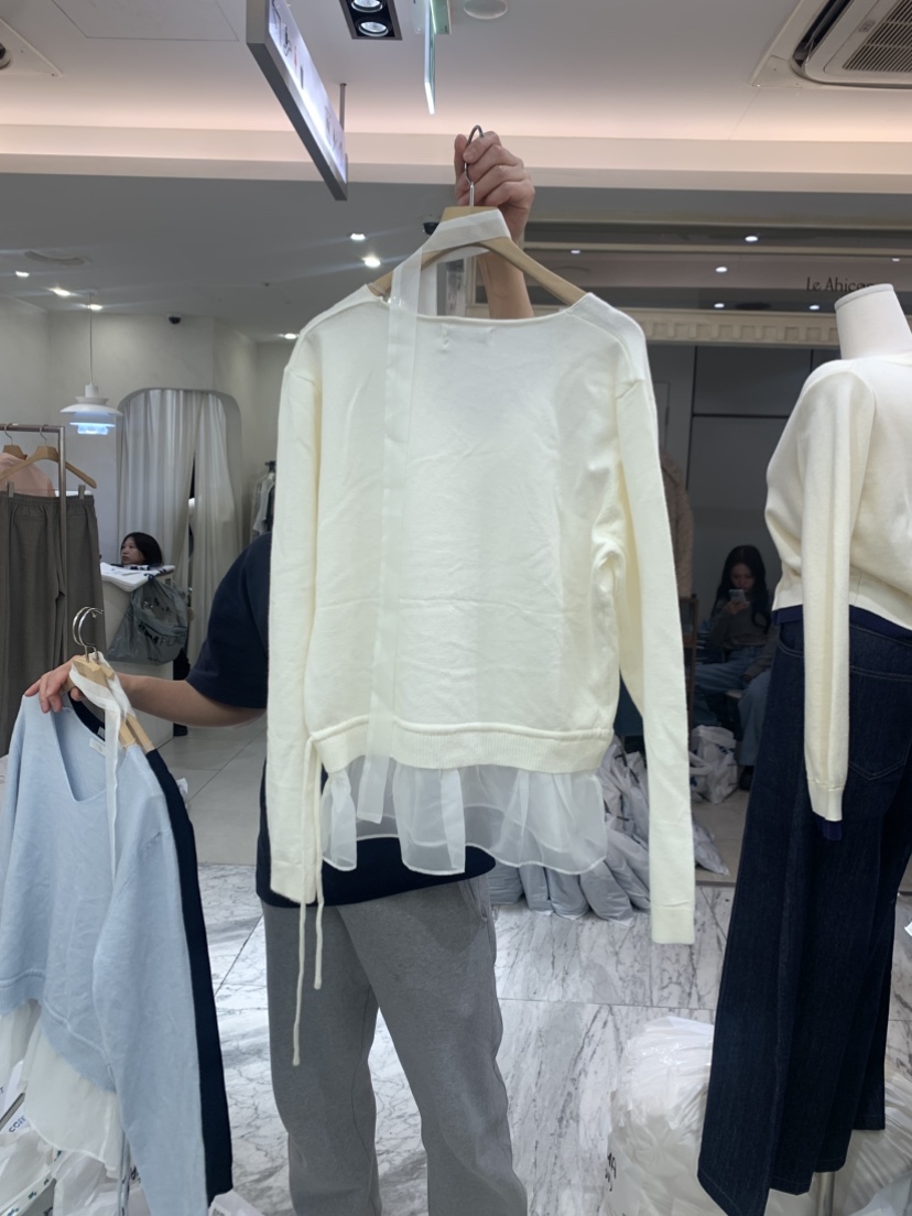 BY BOMI東大門直郵女裝新款推薦26春夏針織衫含脖帶雪紡BY BOMI針織衫