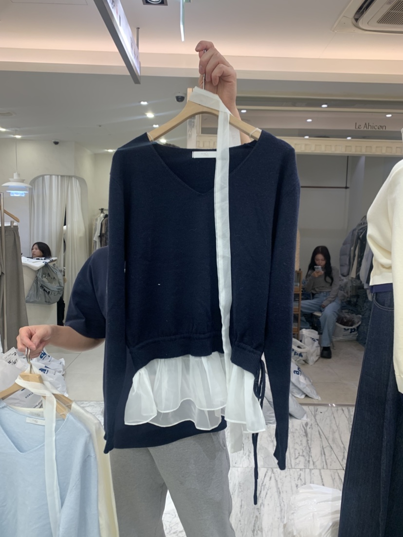 BY BOMI東大門直郵女裝新款推薦26春夏針織衫含脖帶雪紡BY BOMI針織衫圖色2