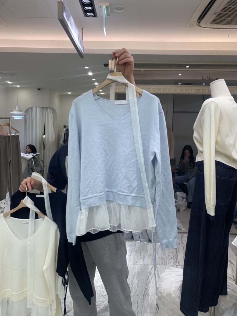 BY BOMI東大門直郵女裝新款推薦26春夏針織衫含脖帶雪紡BY BOMI針織衫圖色3