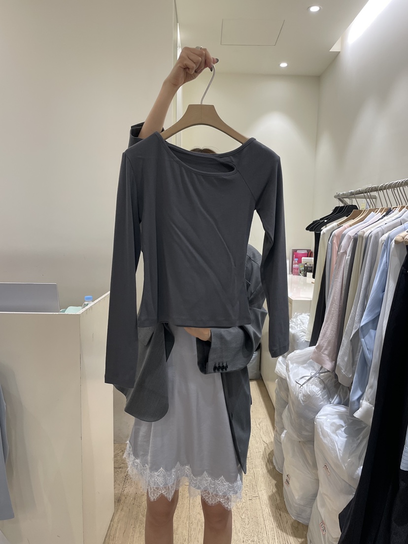 FLOWER-L東大門代購女裝新品人氣職業推薦熱賣真品長袖T恤FLOWER-L長袖T恤圖色2墨色