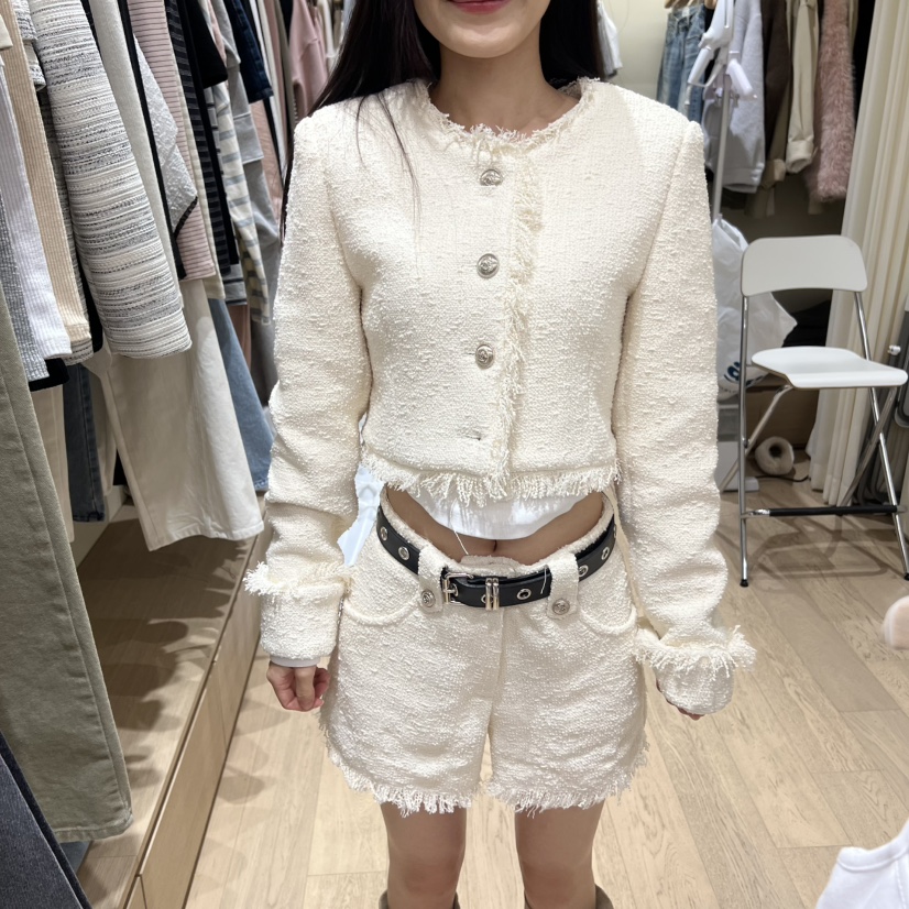 MEMOIRE東大門代購女士新款熱賣時尚推薦26春夏職業夾克花呢MEMOIRE夾克圖色1