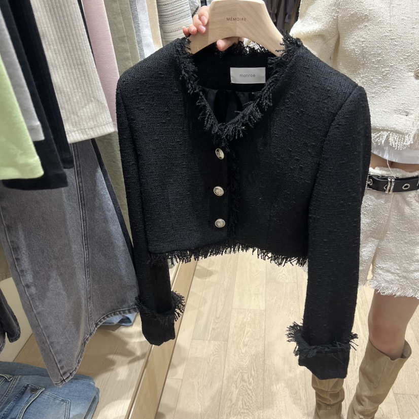 MEMOIRE東大門代購女士新款熱賣時尚推薦26春夏職業夾克花呢MEMOIRE夾克圖色2