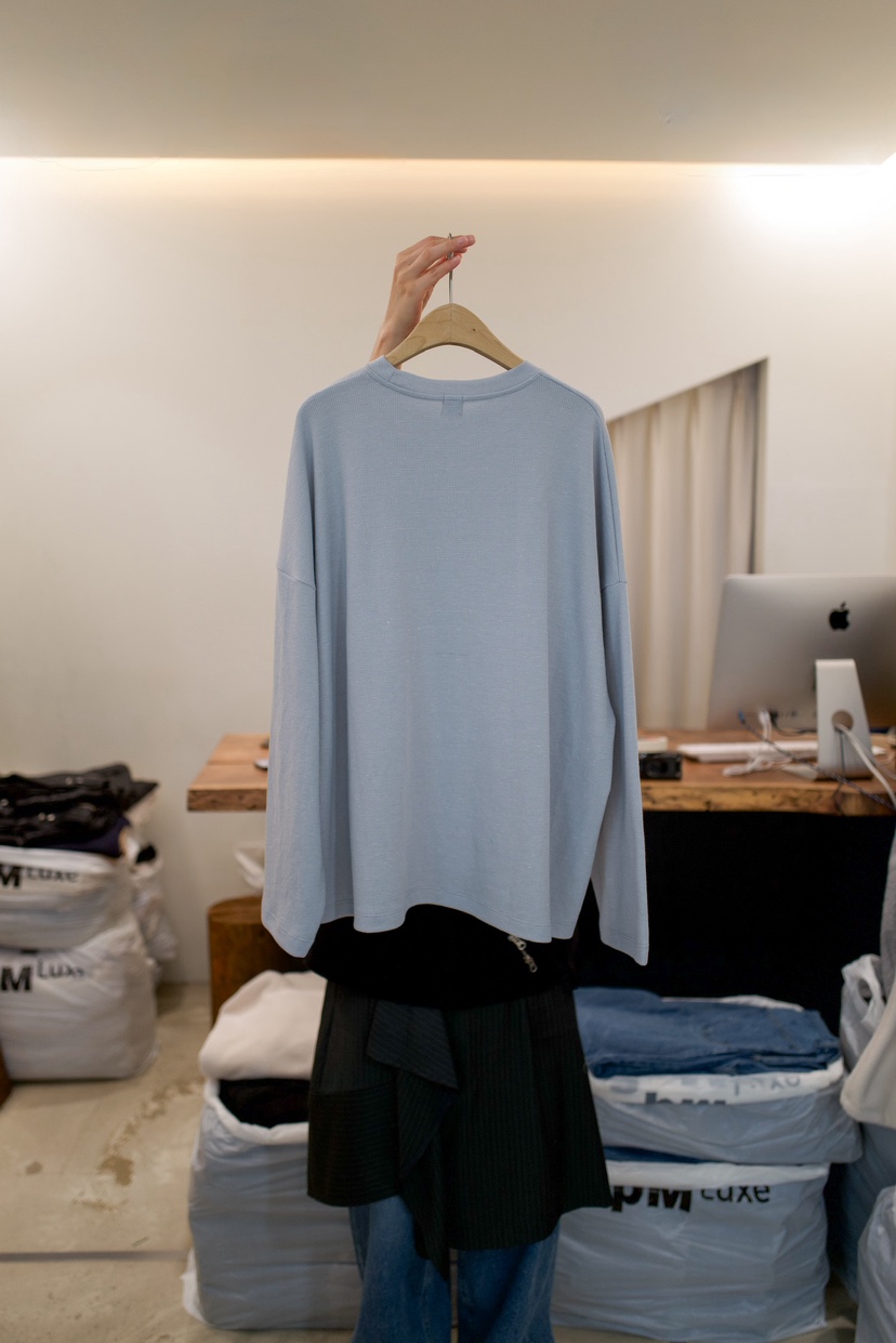 FRIC東大門實拍女士新品熱賣真品人氣職業長袖T恤華夫格棉FRIC長袖T恤