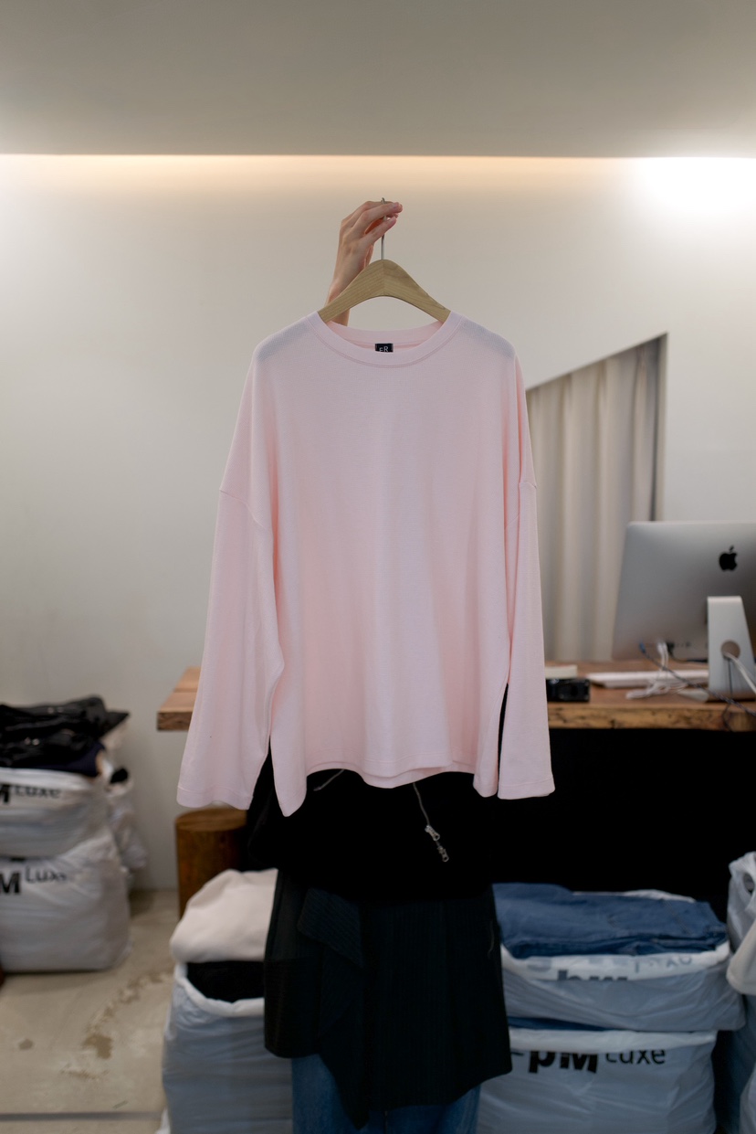 FRIC東大門實拍女士新品熱賣真品人氣職業長袖T恤華夫格棉FRIC長袖T恤圖色2