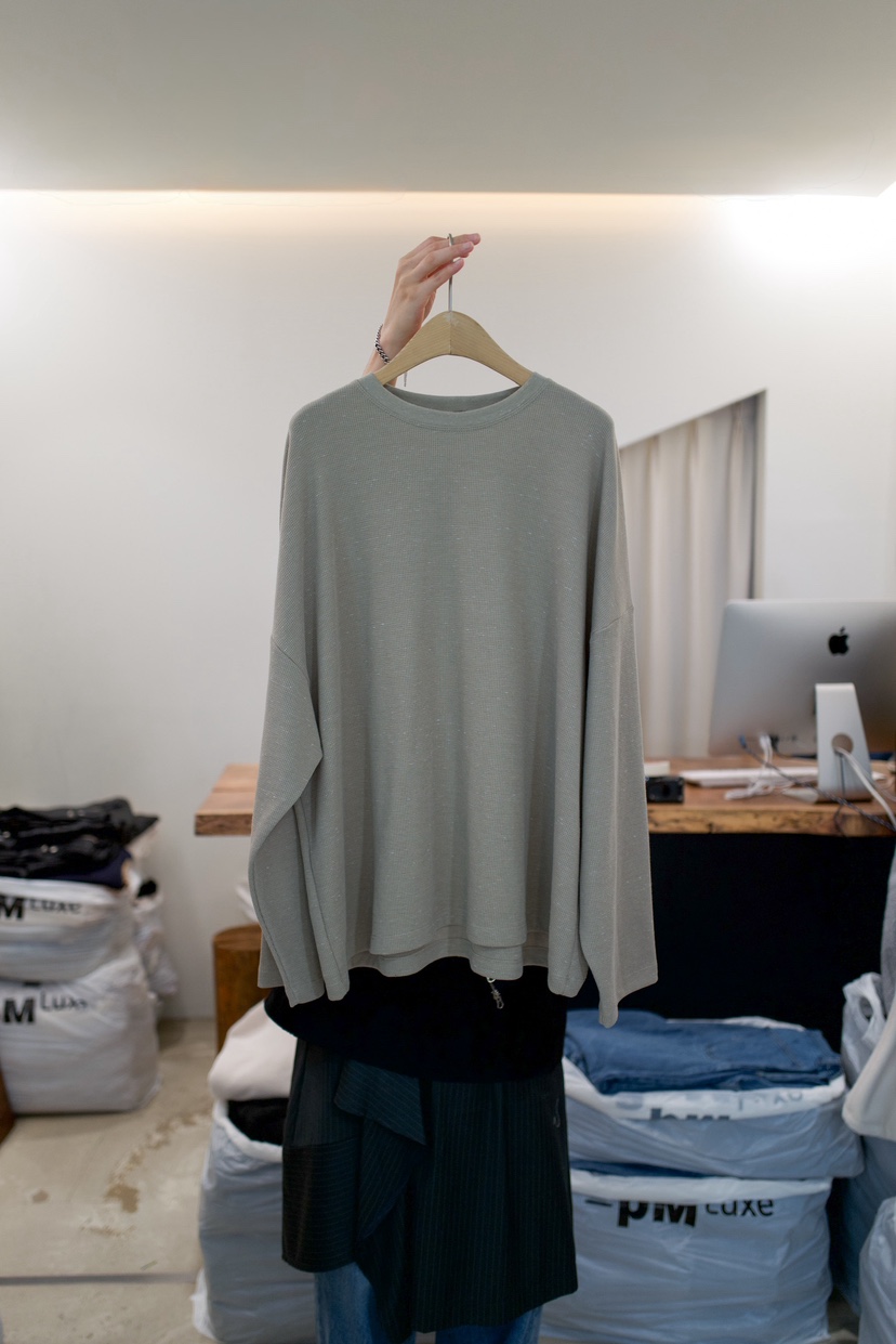 FRIC東大門實拍女士新品熱賣真品人氣職業長袖T恤華夫格棉FRIC長袖T恤圖色5