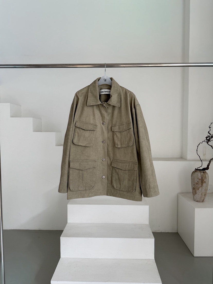 OATMEAL東大門代購女士新品時尚休閑26春夏職業人氣夾克口袋OATMEAL夾克圖色3