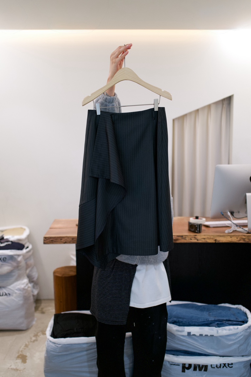 FRIC韓國代購女裝新品熱賣職業人氣休閑半身裙中短裙條紋FRIC半身裙/中短裙圖色2