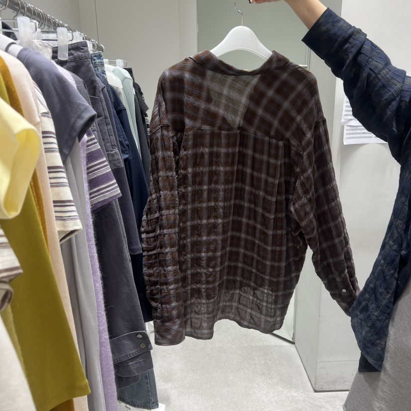 NUESE東大門直郵女裝新款人氣推薦26春夏休閑襯衫蕾絲衫格紋NUESE襯衫/蕾絲衫