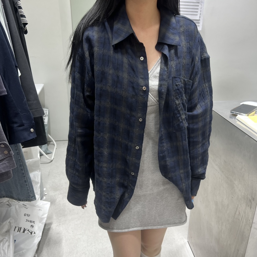 NUESE東大門直郵女裝新款人氣推薦26春夏休閑襯衫蕾絲衫格紋NUESE襯衫/蕾絲衫圖色2