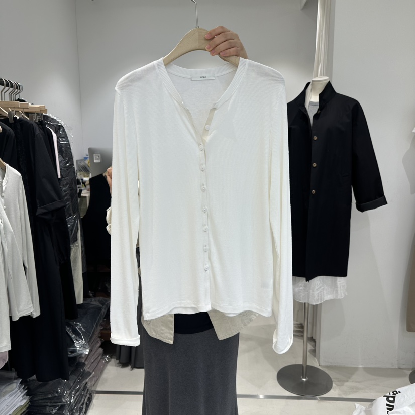 IRVINE韓國直郵女裝新款26春夏推薦真品熱賣職業長袖T恤開衫IRVINE長袖T恤圖色1