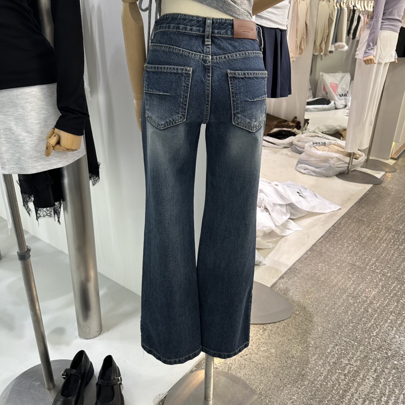 AHOY韓國直郵女裝新款人氣熱賣職業真品休閑26春夏牛仔褲喇叭AHOY牛仔褲