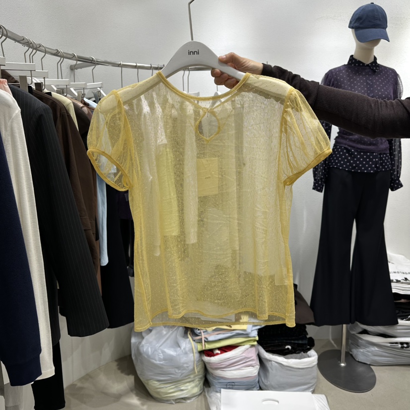 INNI東大門代購女裝新款時尚真品26春夏熱賣人氣襯衫蕾絲衫inni襯衫/蕾絲衫圖色1