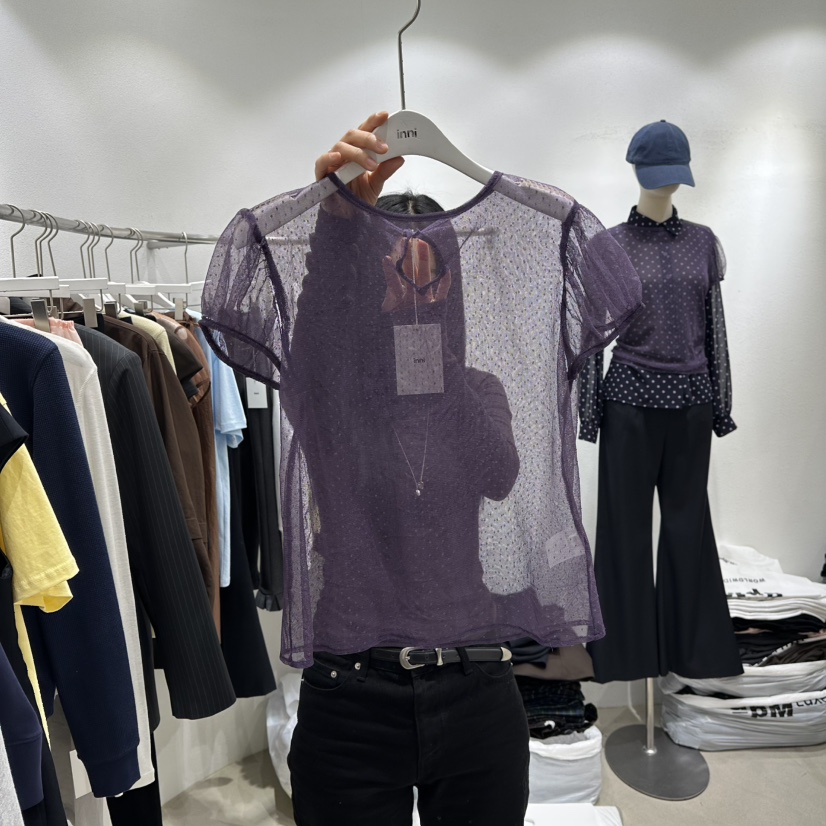 INNI東大門代購女裝新款時尚真品26春夏熱賣人氣襯衫蕾絲衫inni襯衫/蕾絲衫圖色2