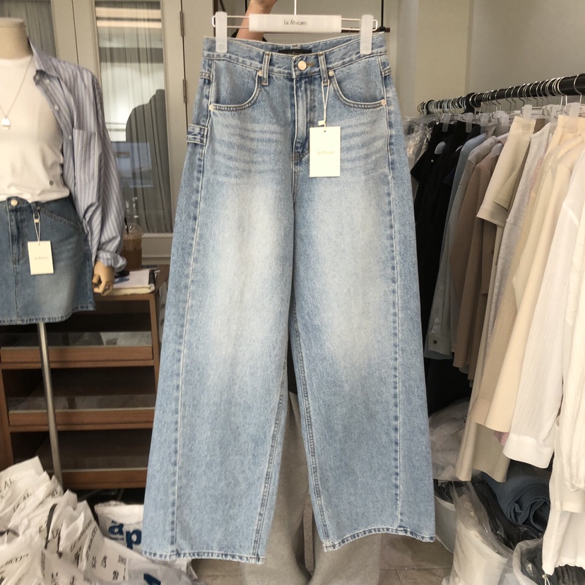 LE AHICON韓國代購女士新品時尚推薦真品26春夏職業牛仔褲Le Ahicon牛仔褲圖色1