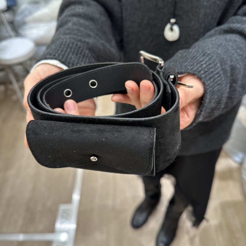 HANSUNGHYUN韓國直郵女士新款時尚熱賣真品腰帶口袋腰帶麂皮HANSUNGHYUN腰帶圖色2