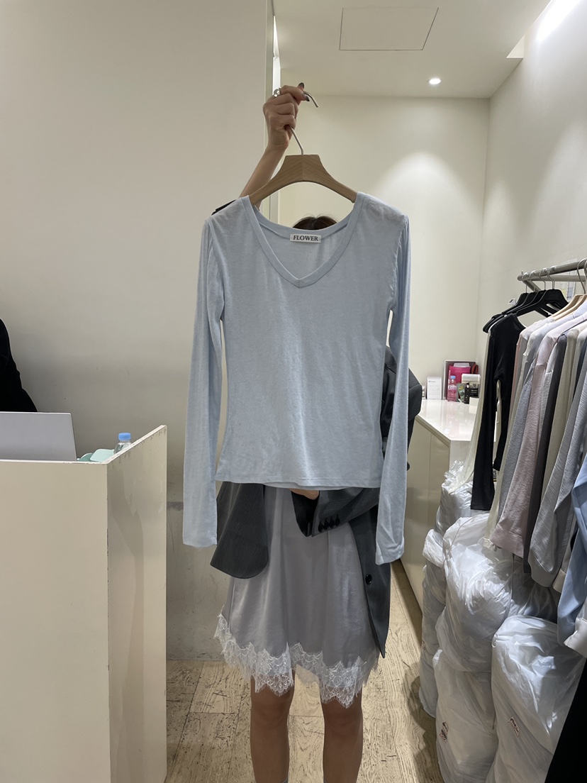 FLOWER-L東大門直郵女裝新款人氣休閑推薦真品職業長袖T恤FLOWER-L長袖T恤圖色4