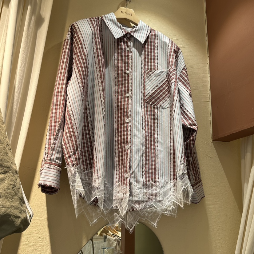 MIENNE韓國直郵女裝新品人氣推薦真品休閑時尚襯衫蕾絲衫MIENNE襯衫/蕾絲衫圖色1