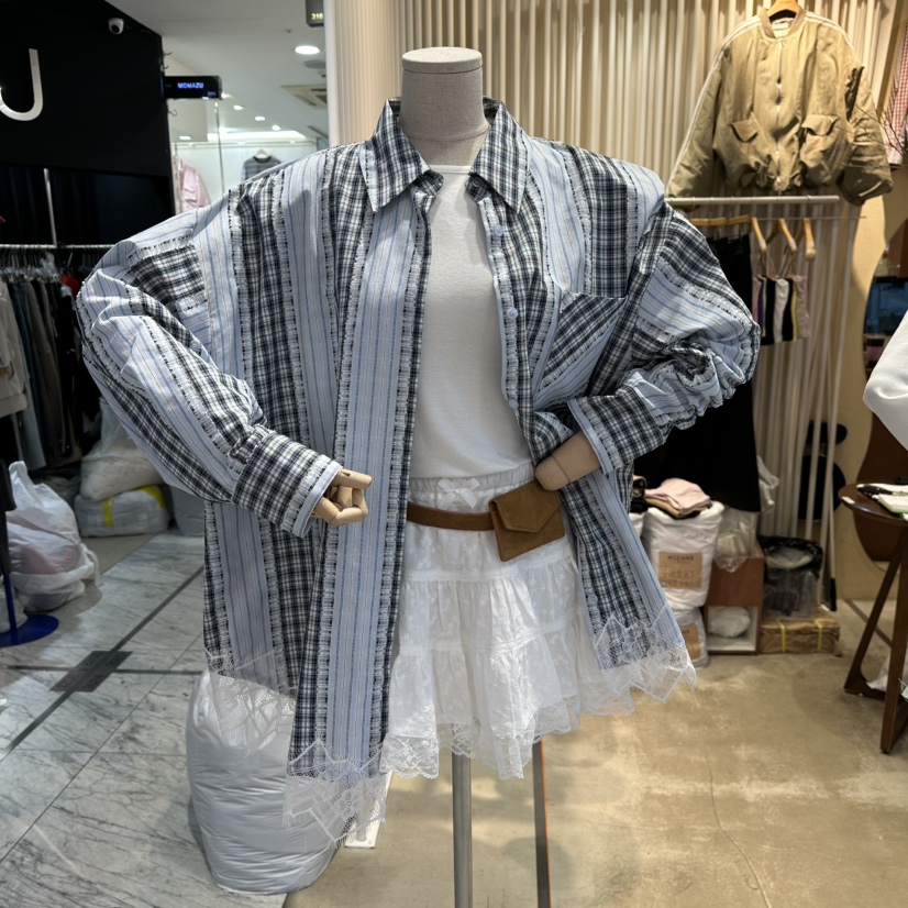 MIENNE韓國直郵女裝新品人氣推薦真品休閑時尚襯衫蕾絲衫MIENNE襯衫/蕾絲衫圖色2