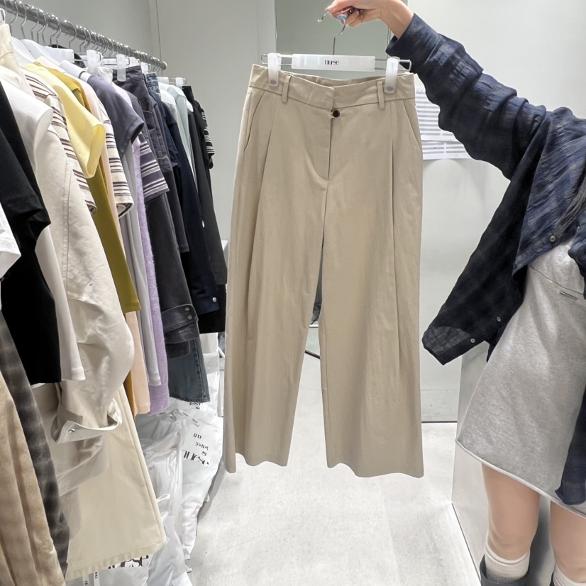 NUESE韓國代購女士新品時尚休閑人氣熱賣休閑褲闊腿褲棉質NUESE休閑褲圖色1